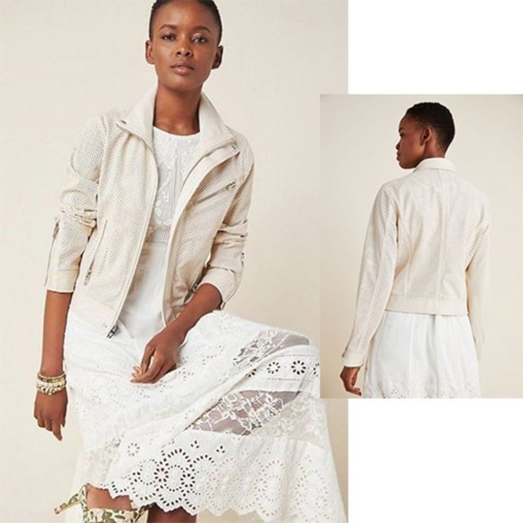 Blank NYC Jackets & Blazers - BlankNYC Perforated Faux Leather Moto Jacket XS